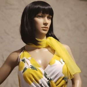 3 ITEMS - Lemon dress Size Large w/accessories